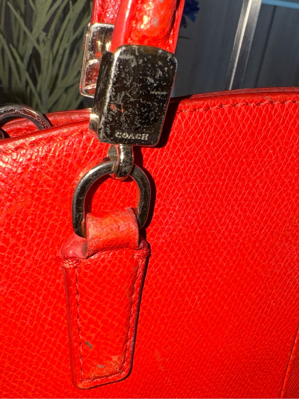 Coach Minetta Leather Crossbody Satchel Tote Bag-HARD TO FIND Cardinal Red! - Picture 12 of 16